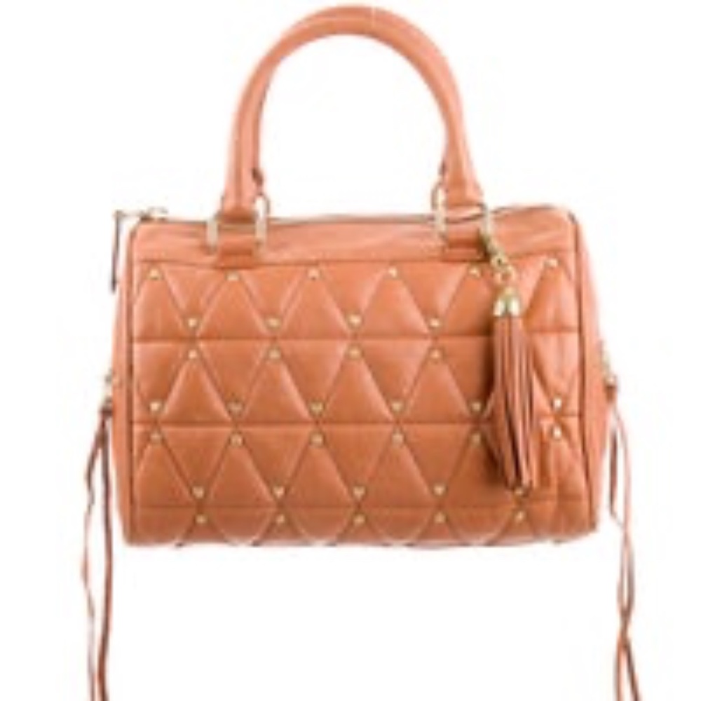 Rebecca Minkoff Almond ‘Stud Flame’ Quilted Studded Leather Satchel